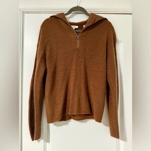 Vince Women’s Brown Half Zip-Up Sweater